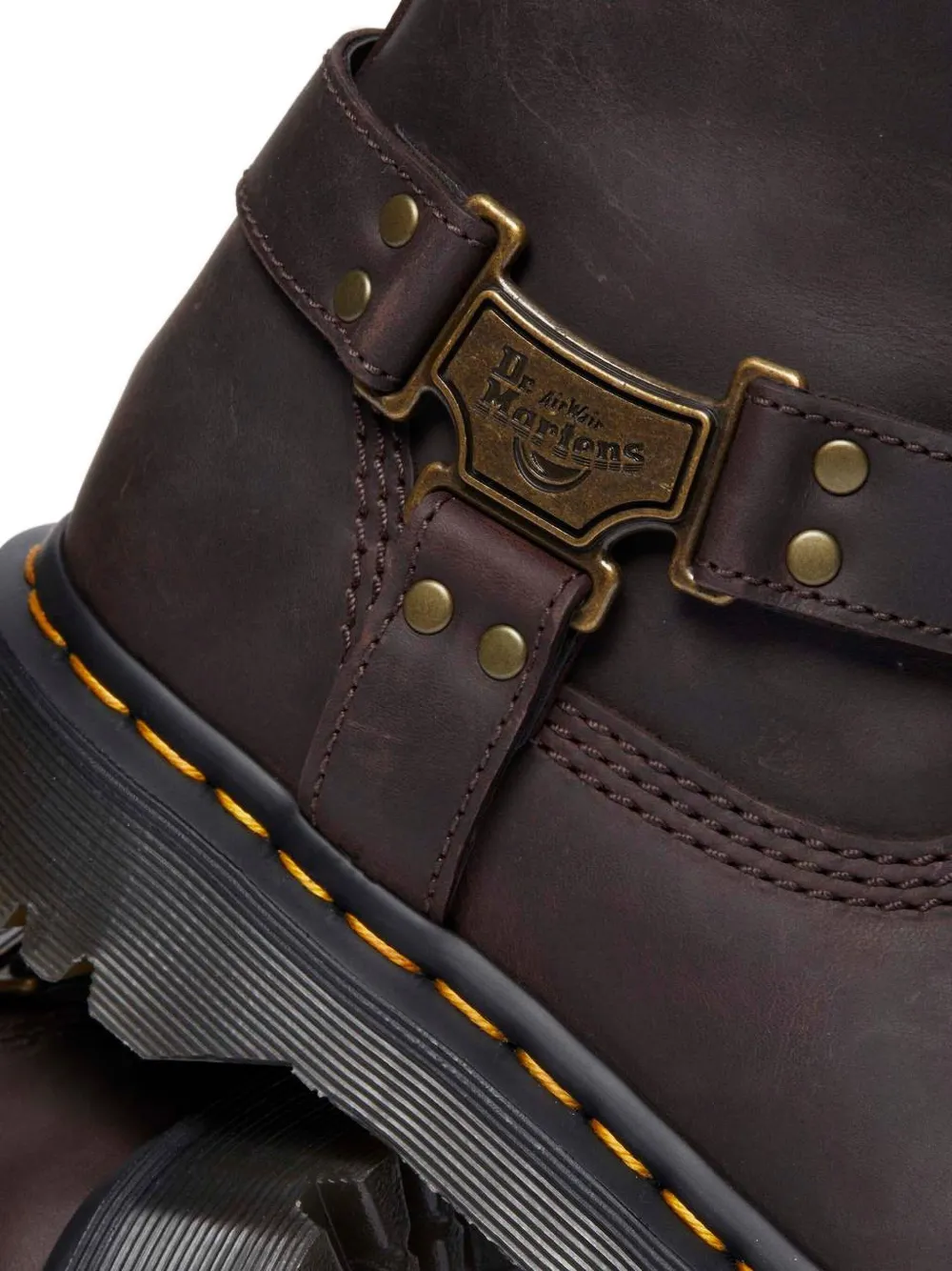 Dr. Martens Anistone Hi Buckle-strap Biker Boots In Brown