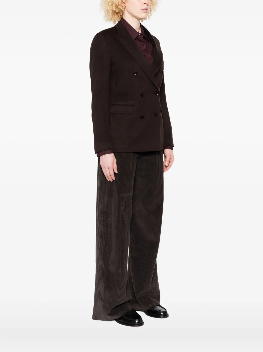 Tagliatore Wollen blazer met dubbele rij knopen Bruin