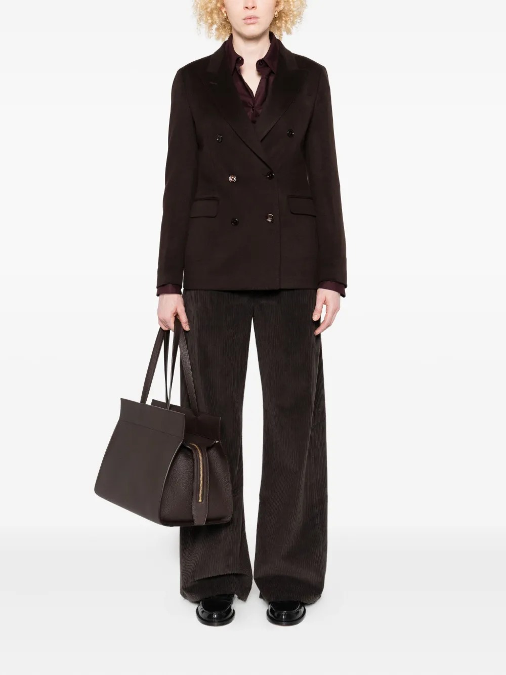 Tagliatore Wollen blazer met dubbele rij knopen Bruin