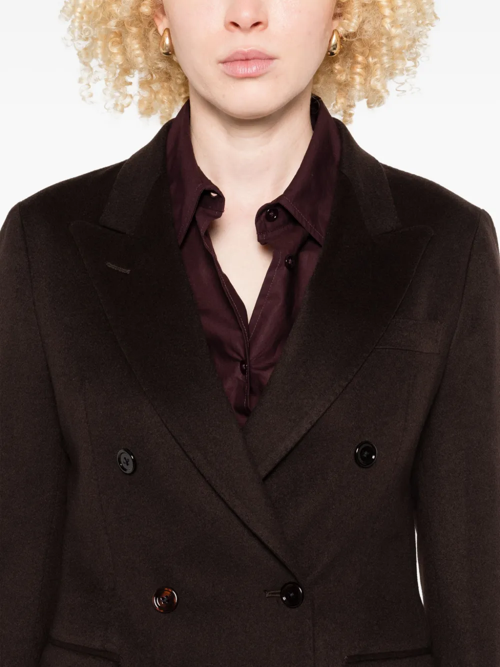 Tagliatore Wollen blazer met dubbele rij knopen Bruin