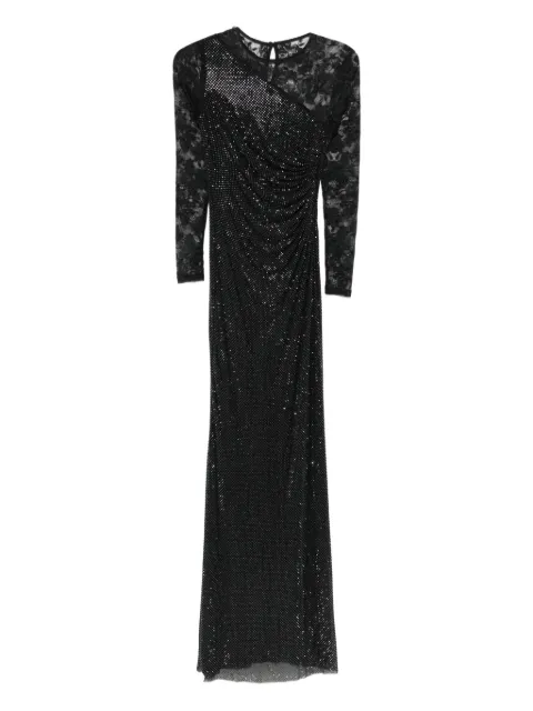 Self-Portrait rhinestone-embellished long-sleeve maxi dress