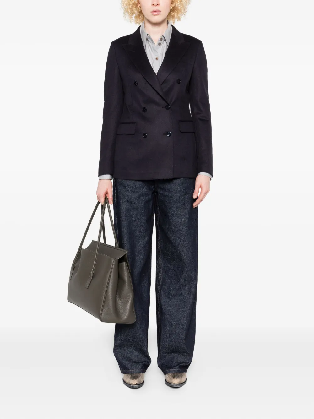 Tagliatore Blazer met dubbele rij knopen en lange mouwen Blauw