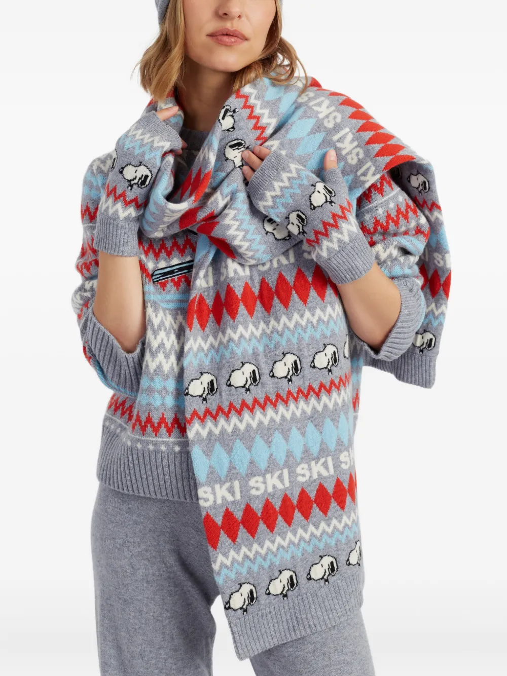 Chinti & Parker Snoopy Ski vingerloze handschoenen - Grijs