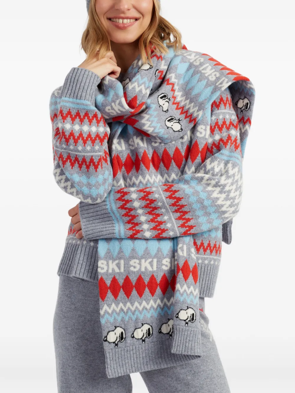 Chinti & Parker Sjaal met ski-patroon - Grijs