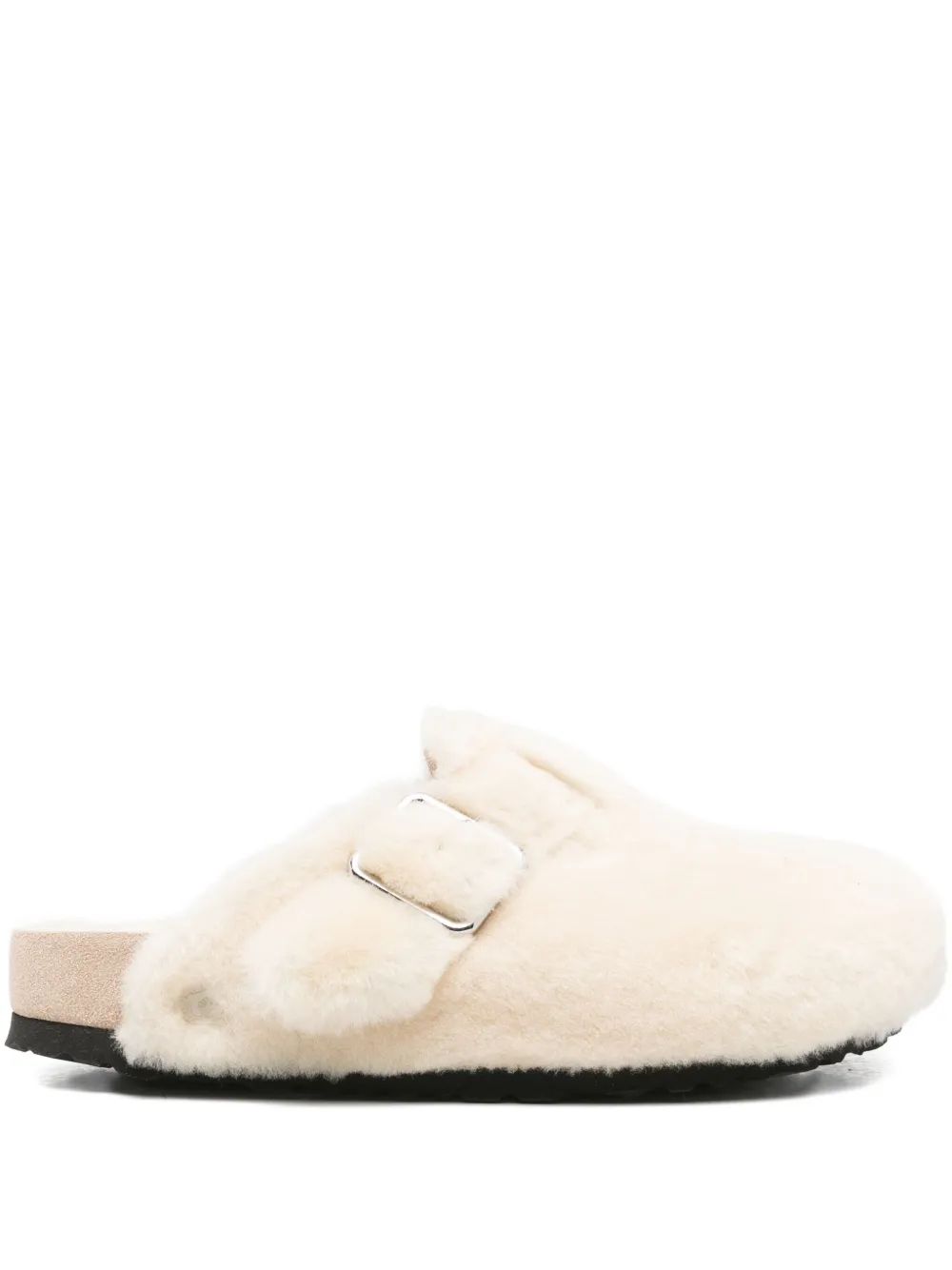 Birkenstock Boston Shearling Mules In Neutral