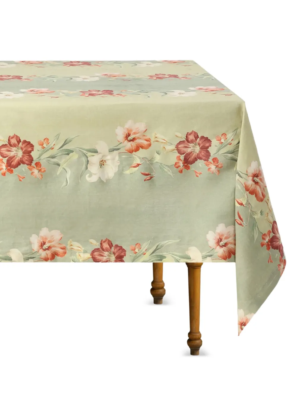 Cabana Ibiscus Sage linen tablecloth | Table Linens | Image 2