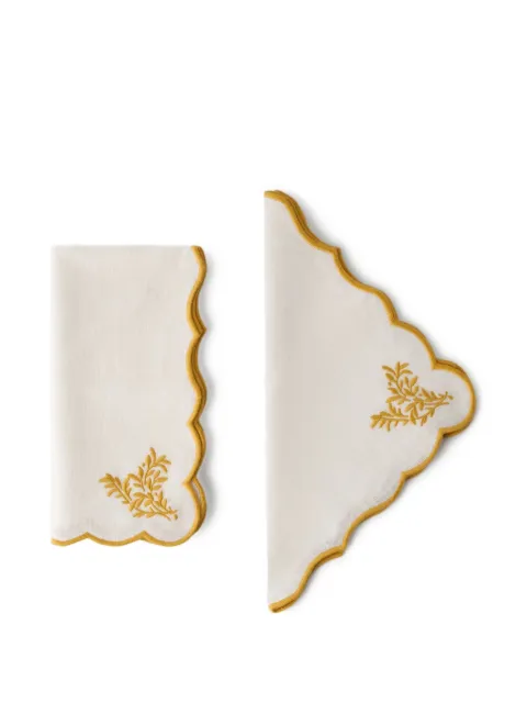Cabana Botanica embroidered linen napkin