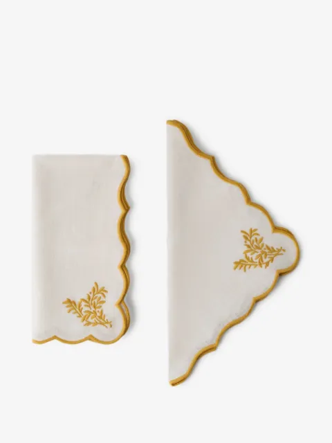 Cabana Botanica embroidered linen napkin