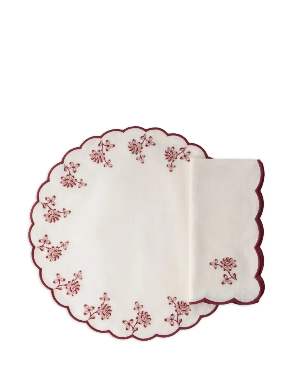Cabana Botanica embroidered round linen placemat | Table Linens | Image 2