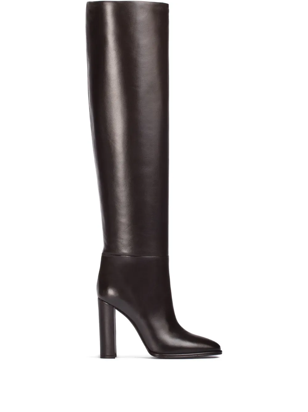 Le Silla 110mm Elsa block-heel leather boots Brown