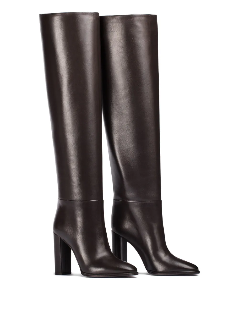 Le Silla 110mm Elsa block-heel leather boots Brown