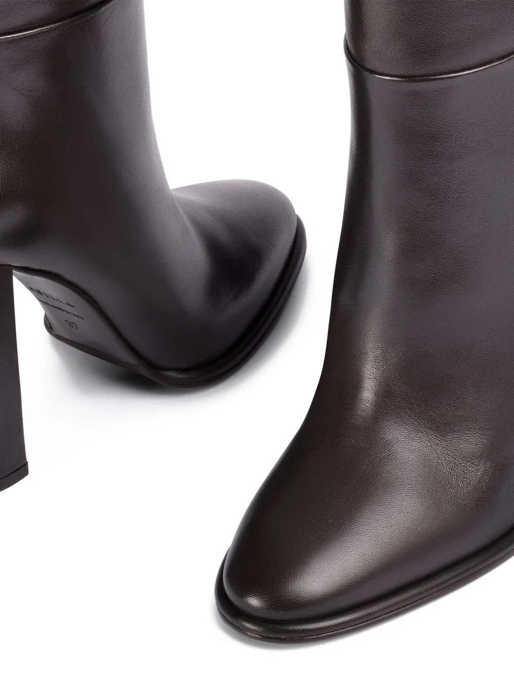 Le Silla 110mm Elsa block-heel leather boots Brown