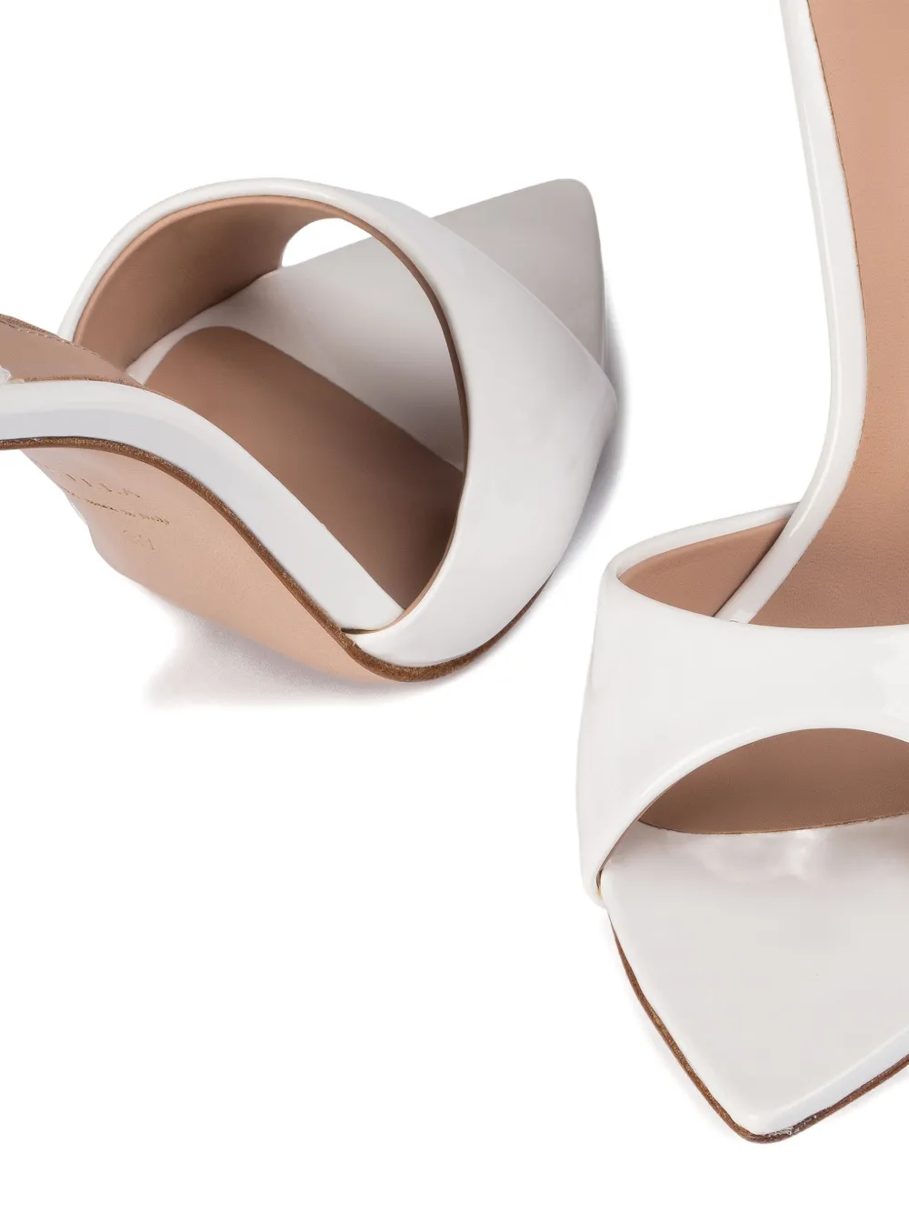Le Silla 120mm Bella patent leather stiletto sandals White