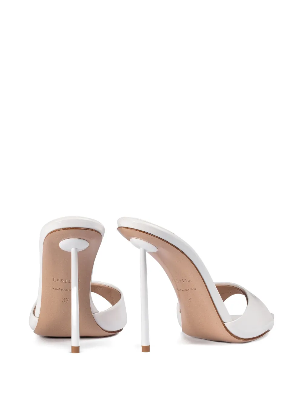 Le Silla 120mm Bella patent leather stiletto sandals White
