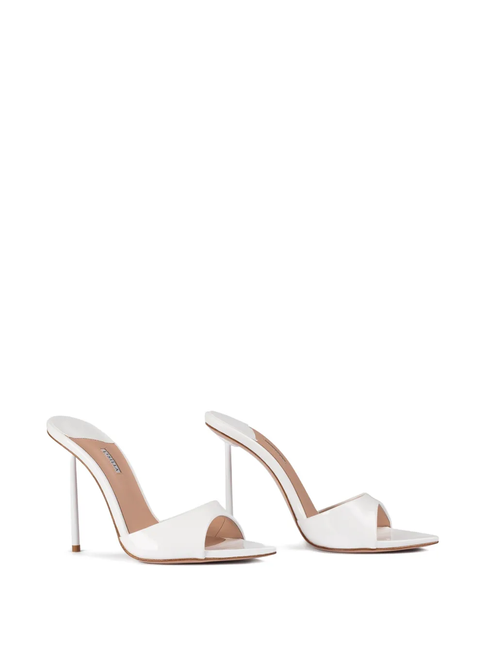 Le Silla 120mm Bella patent leather stiletto sandals White