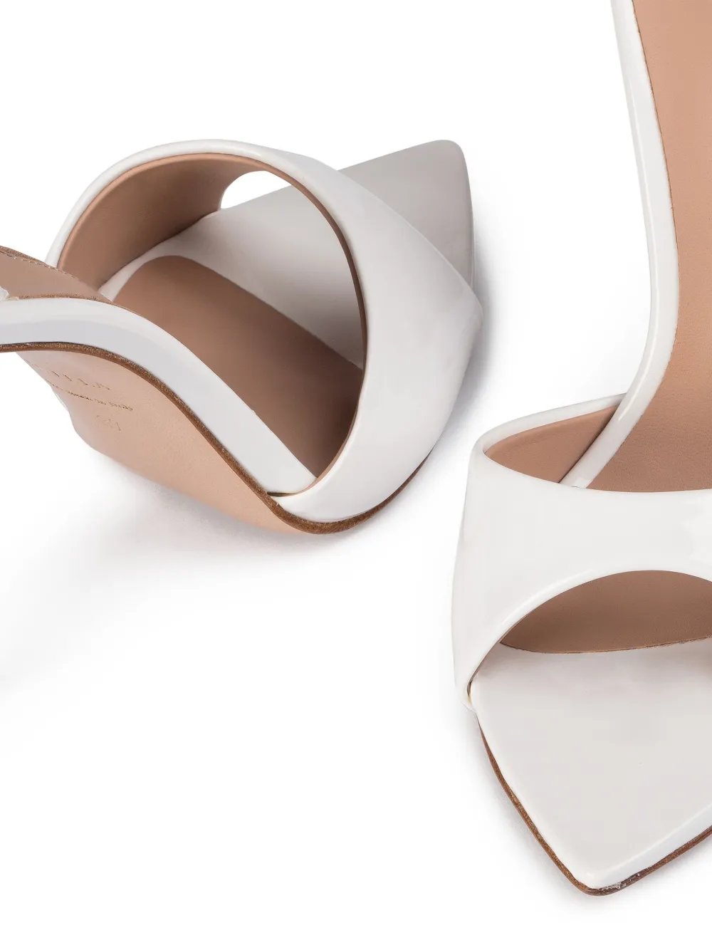 Le Silla 120mm Bella patent leather stiletto sandals White