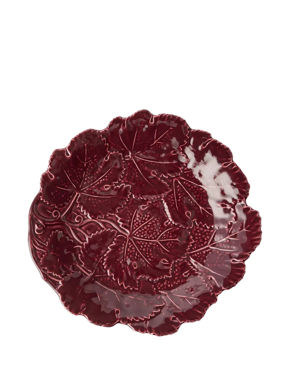 Cabana Vine Leaf Cake Stand In Burgundy