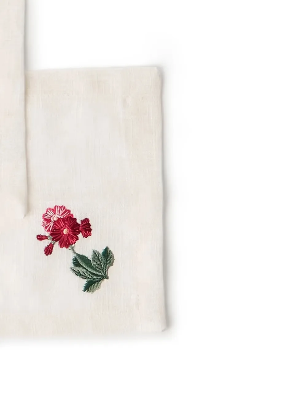 Cabana Floral Medley Embroidered Cocktail Linen Napkins (pack Of Six) In White