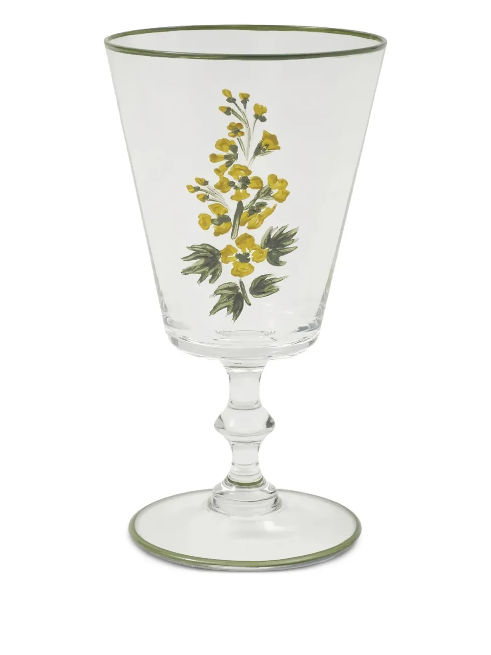 Cabana Murano Primrose Hand-painted Water Glass In Transparent