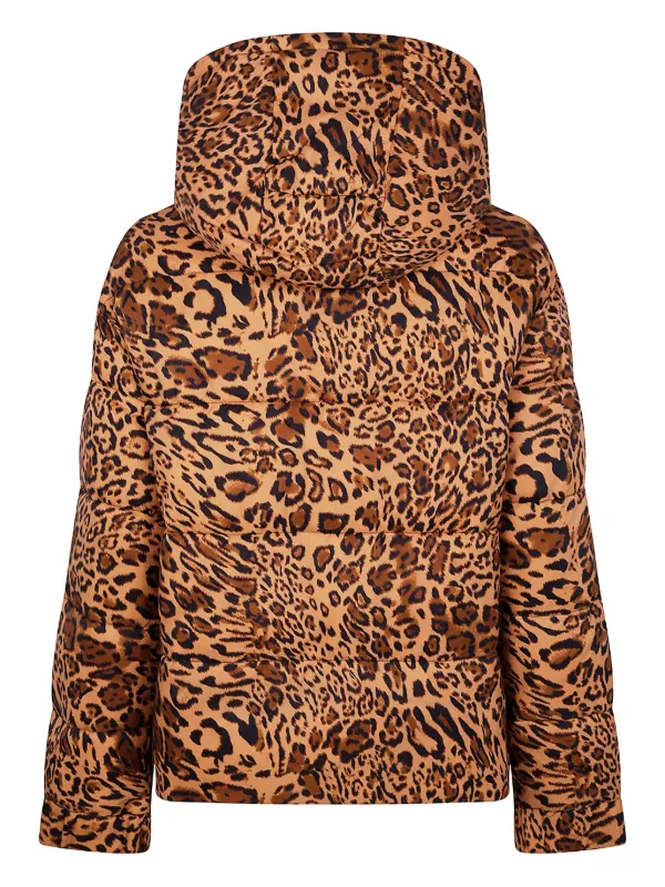 TWINSET leopard-print Quilted Jacket Brown FARFETCH NO