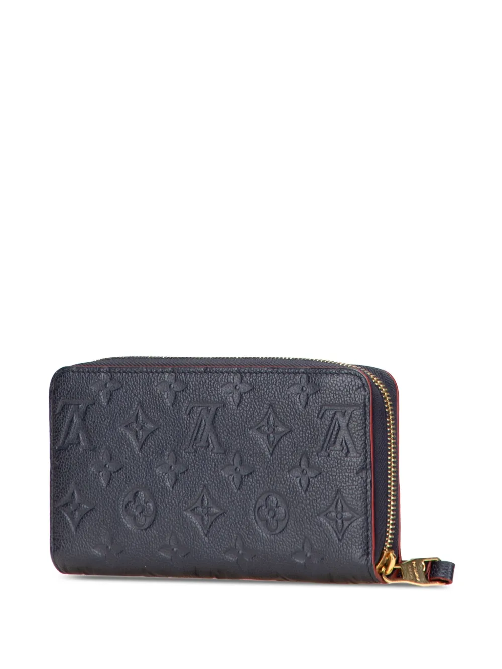 Pre-owned Louis Vuitton 2021-2025 Monogram Empreinte Zippy Wallet Long Wallets In Blue