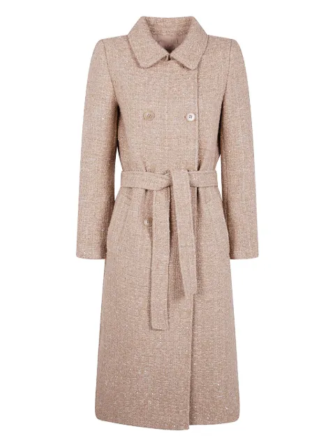 TWINSET sequin-embellished belted coat