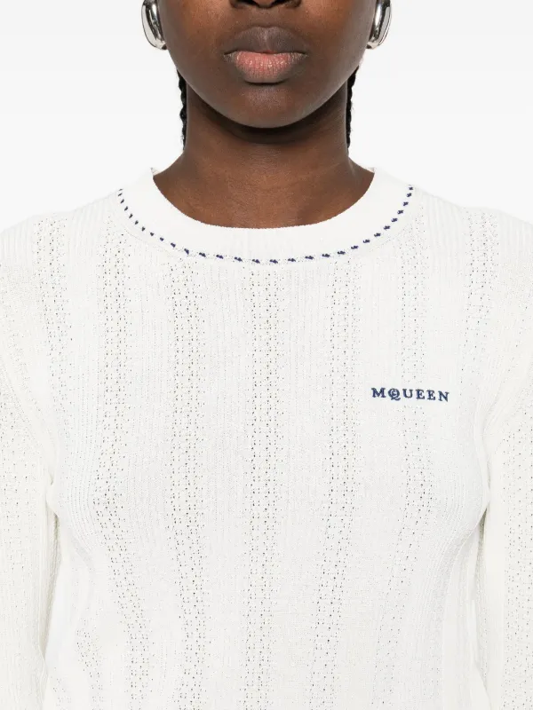 Alexander McQUEEN リブトップス Alexander McQueen リブニット トップ | ホワイト | FARFETCH JP