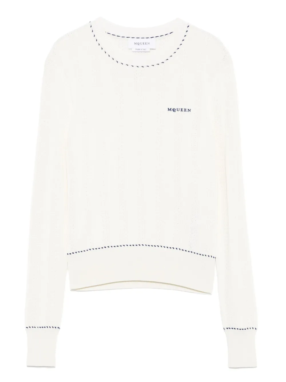 Alexander McQueen Top met geborduurd logo Wit