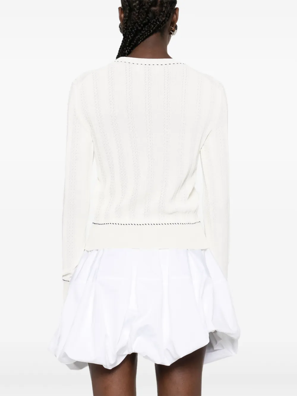 Alexander McQueen Top met geborduurd logo Wit