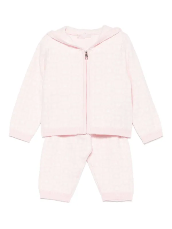 LIU JO Hooded Ribbed Tracksuit Set Pink FARFETCH AU