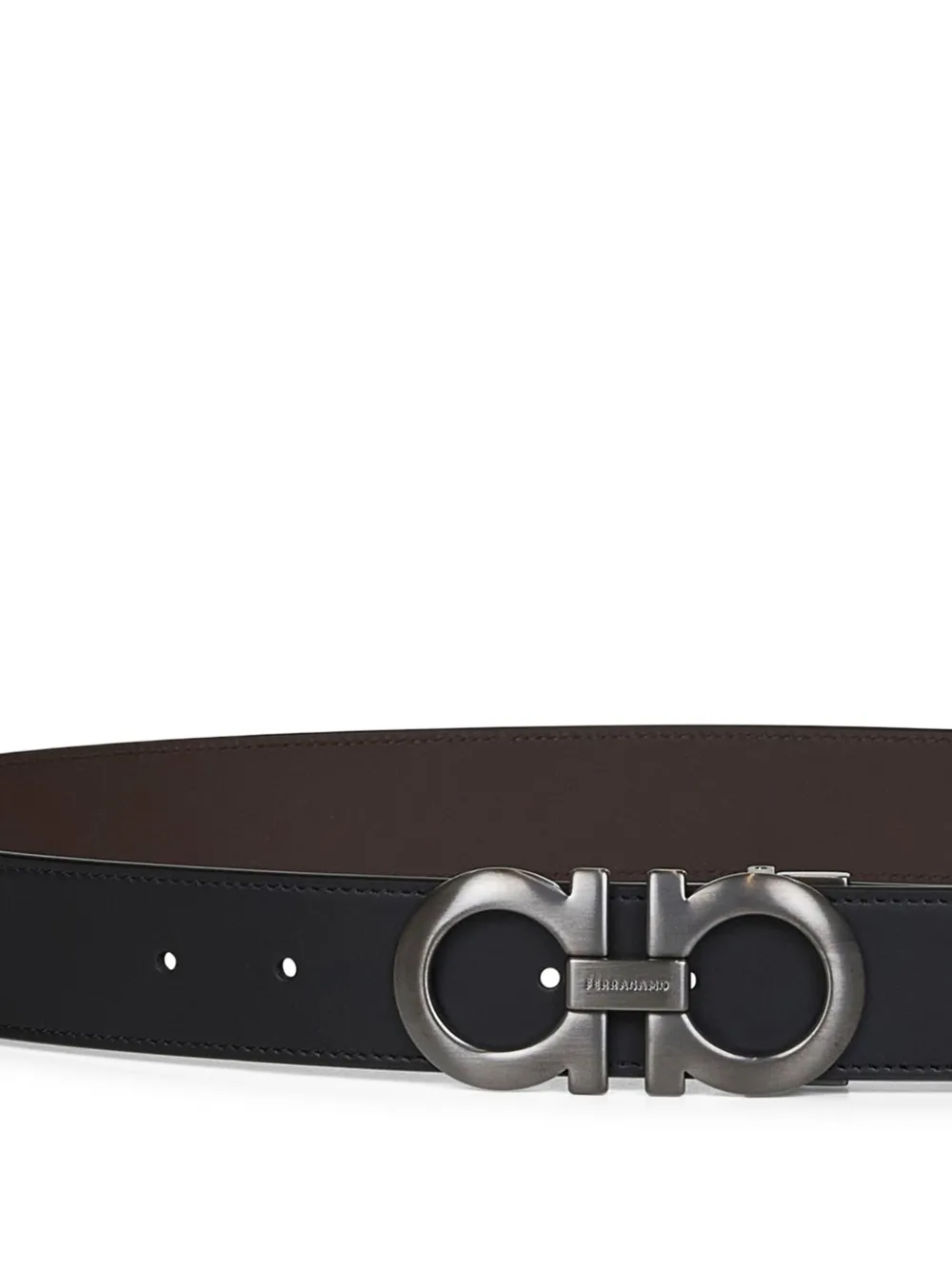 Ferragamo Leren riem met Gancini-gesp Bruin