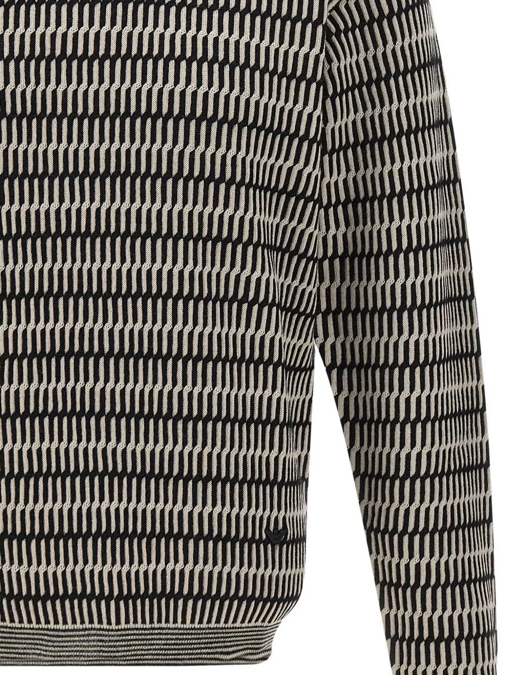 Emporio Armani Trui met ronde hals en optisch patroon Beige