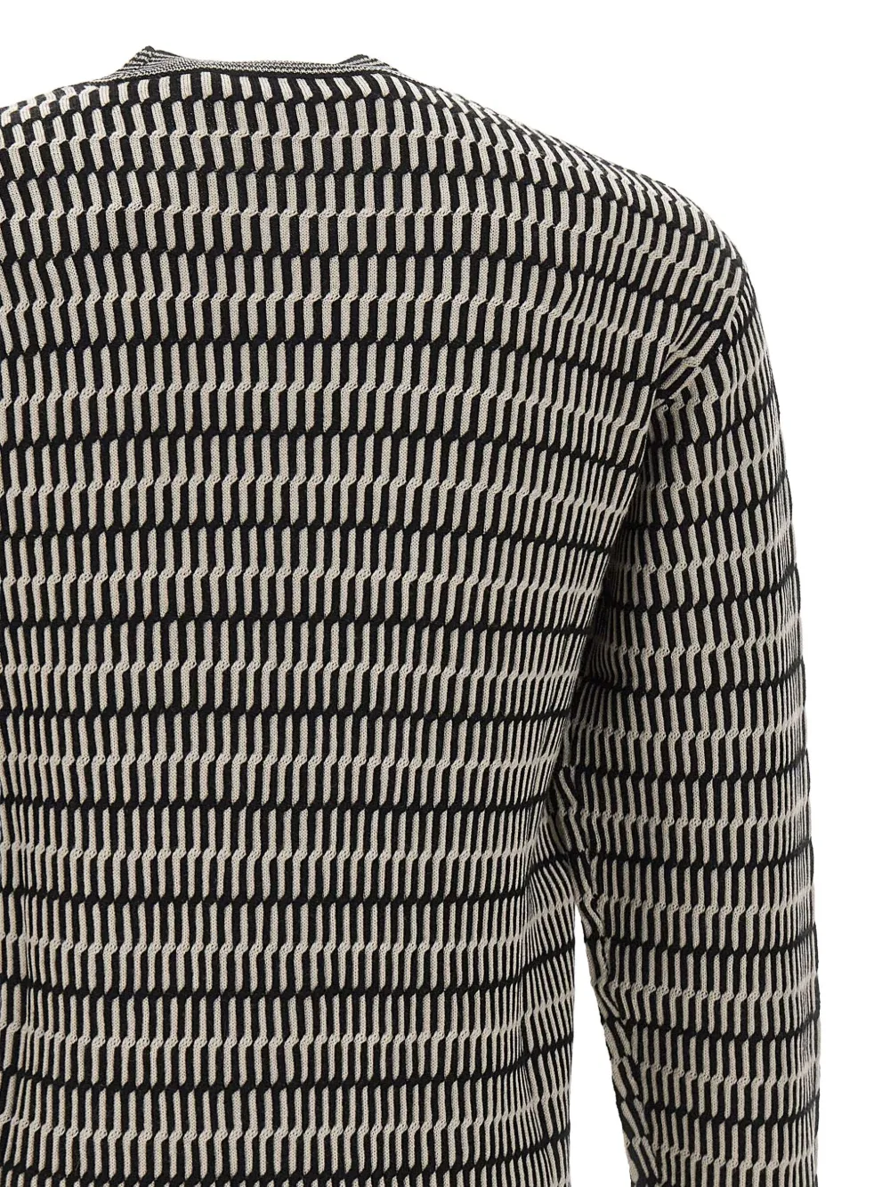 Emporio Armani Trui met ronde hals en optisch patroon Beige