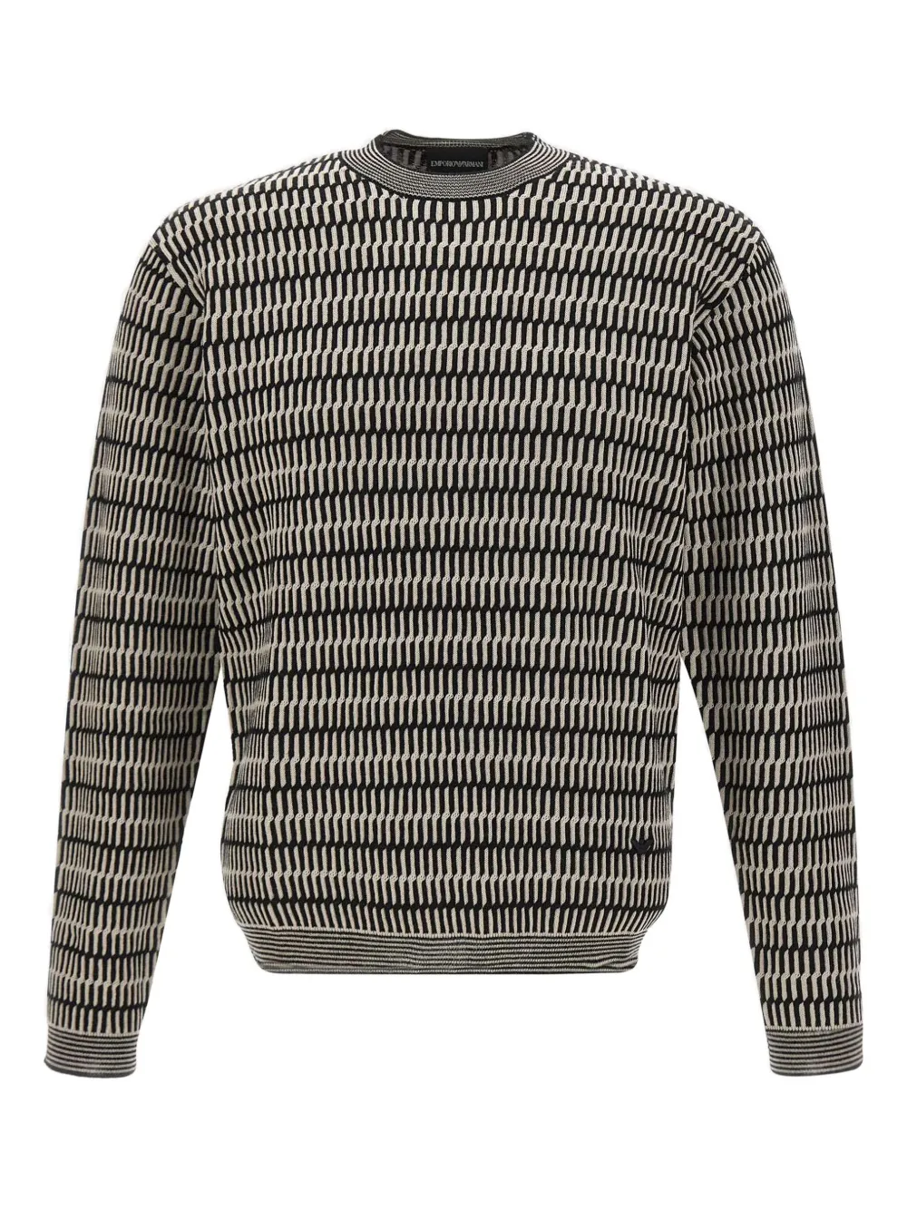 Emporio Armani Trui met ronde hals en optisch patroon Beige