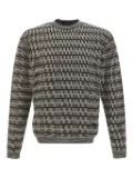 Emporio Armani optical-pattern crew-neck sweater - Neutrals