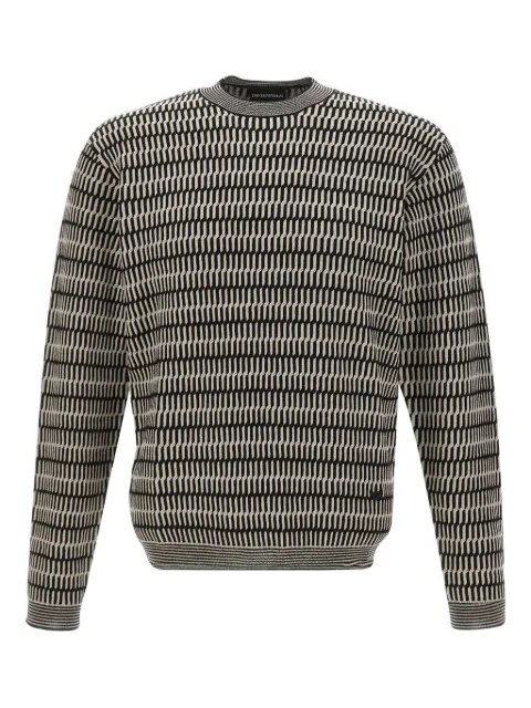 Emporio Armani sweater med rund hals og optisk mønster
