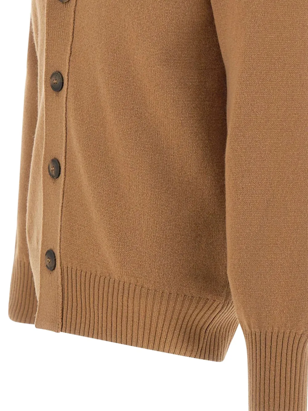 Gran Sasso Vest met V-hals en geribbelde afwerking Bruin