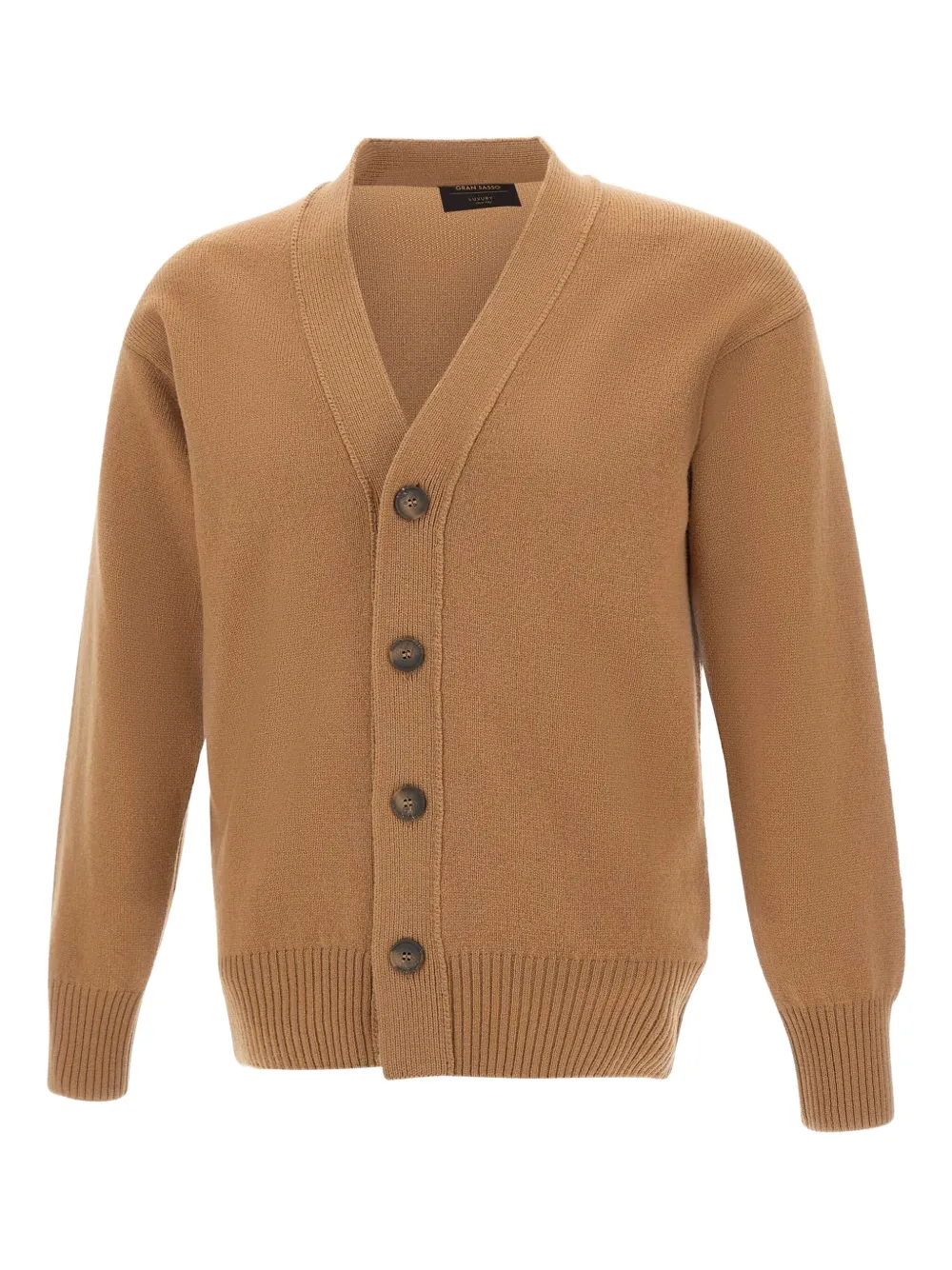 Gran Sasso Vest met V-hals en geribbelde afwerking Bruin