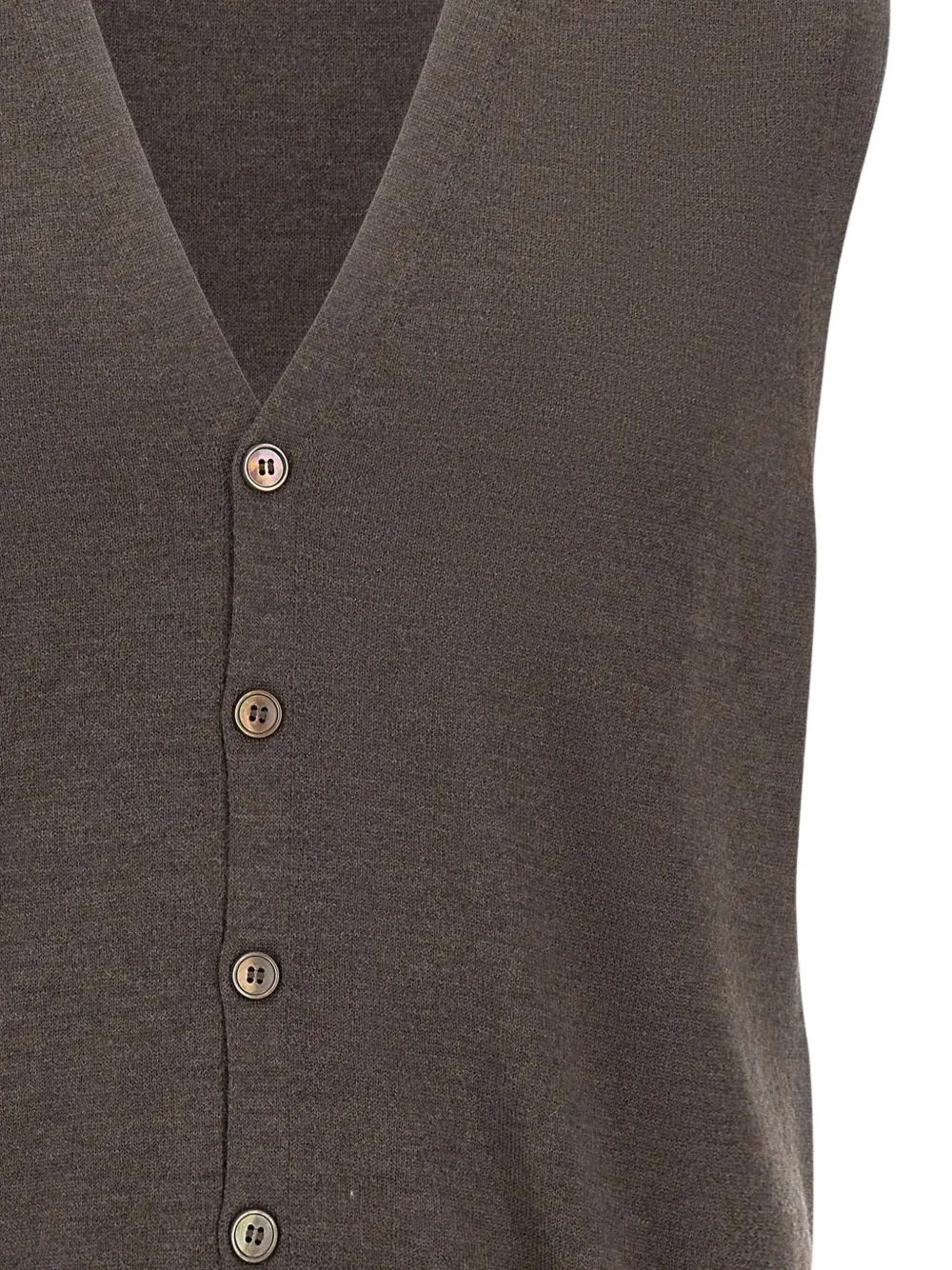 Gran Sasso V-neck Buttoned Vest In Brown