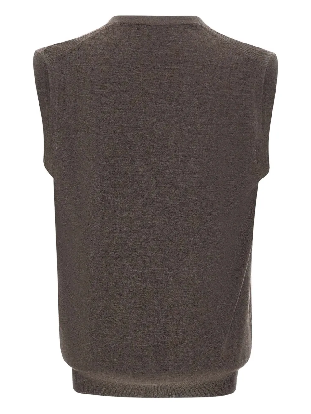 Gran Sasso V-neck Buttoned Vest In Brown