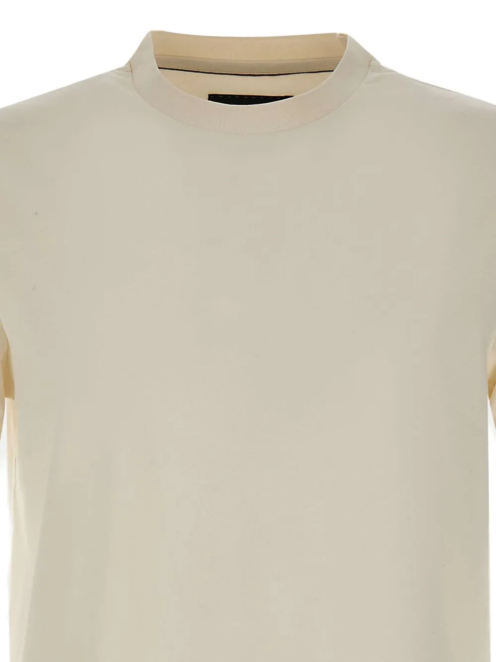 BOSS Geribbeld T-shirt met ronde hals Beige