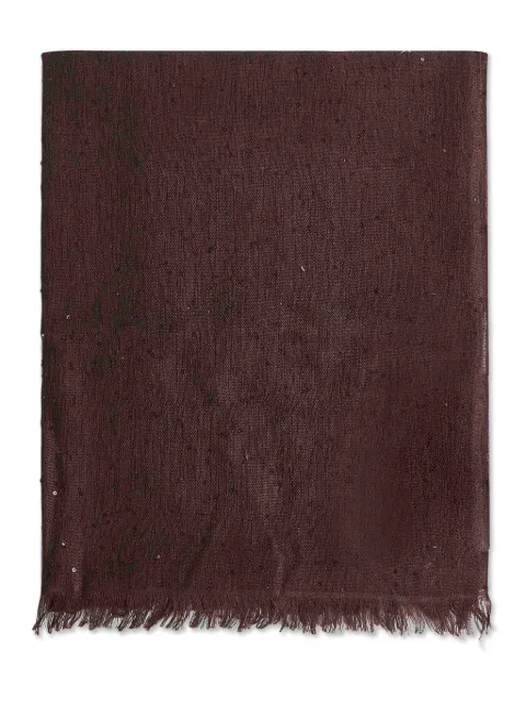Brunello Cucinelli sequin-embellished fringed scarf