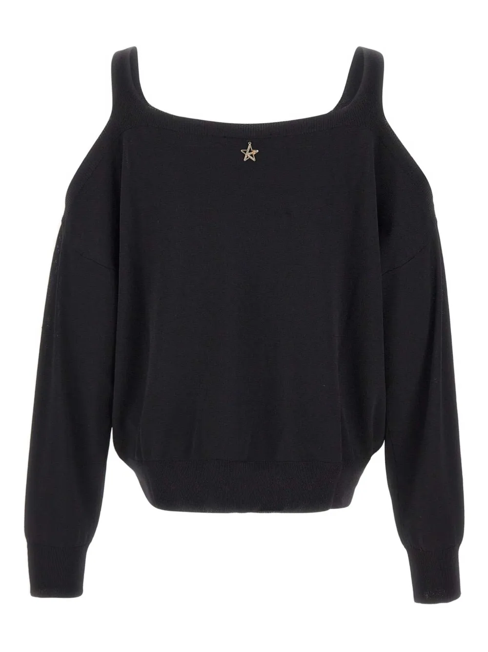 cold-shoulder ribbed sweater