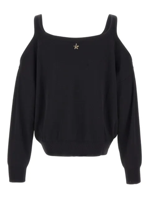 kaos cold-shoulder ribbed sweater