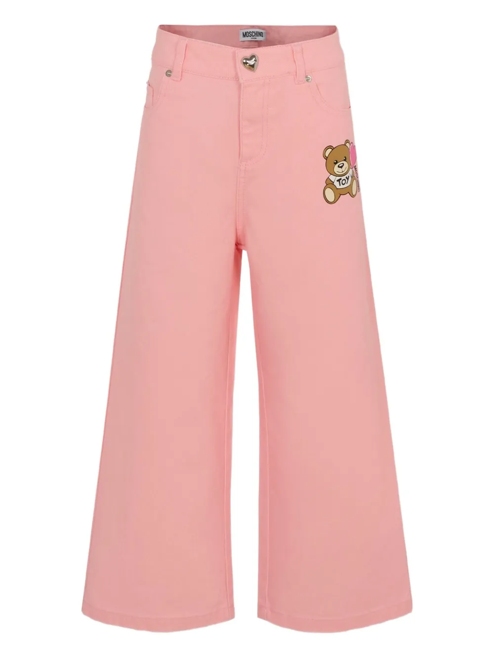 Moschino Kids Jeans met teddybeerprint Roze