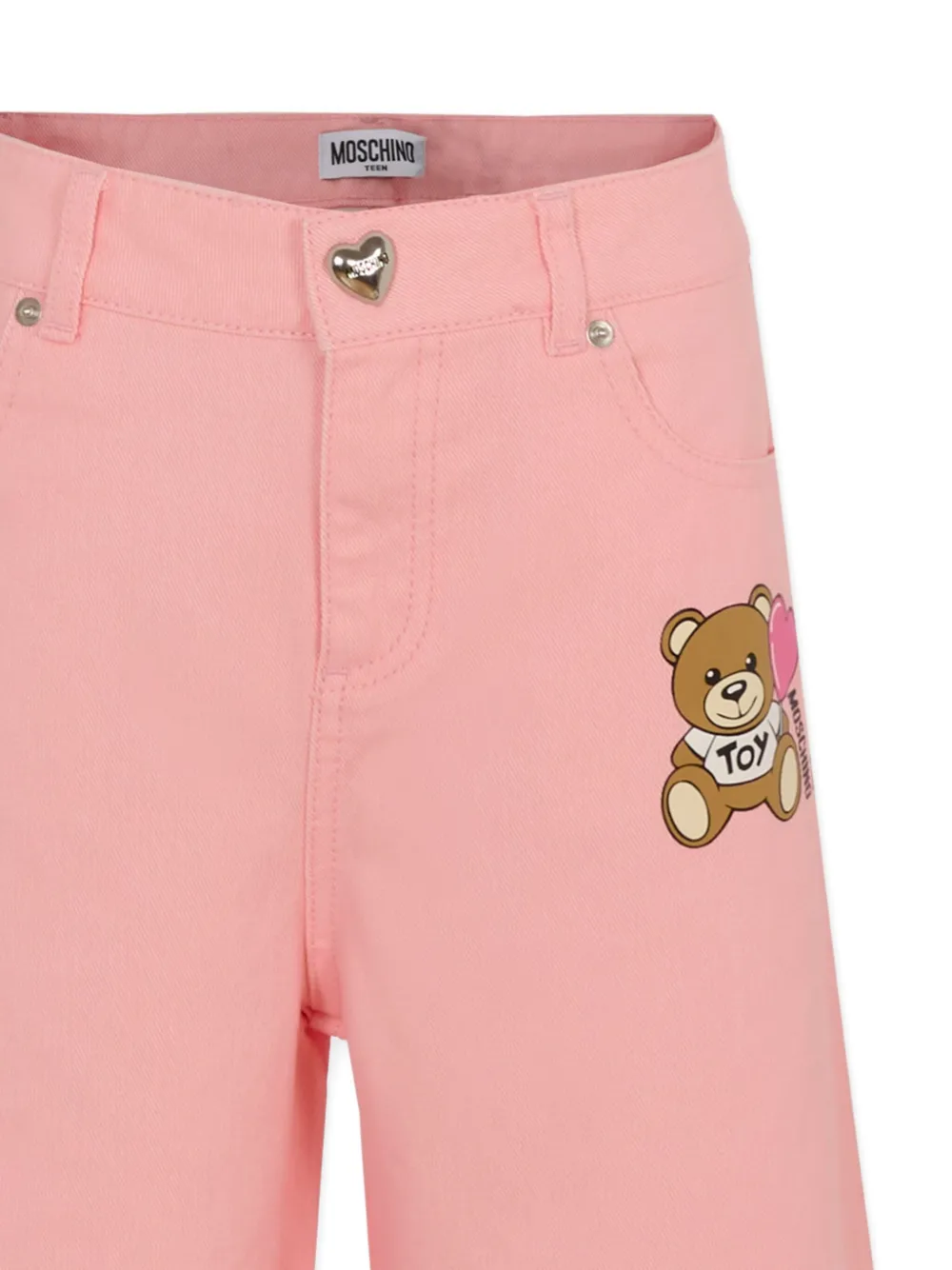 Moschino Kids Jeans met teddybeerprint Roze