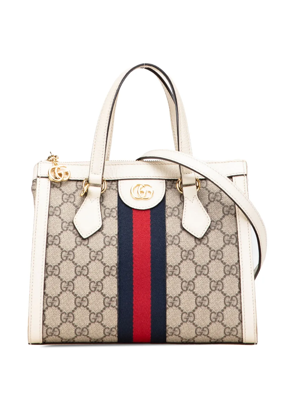 Pre-owned Gucci 2016-2025 Small Gg Supreme Ophidia Satchel In Brown