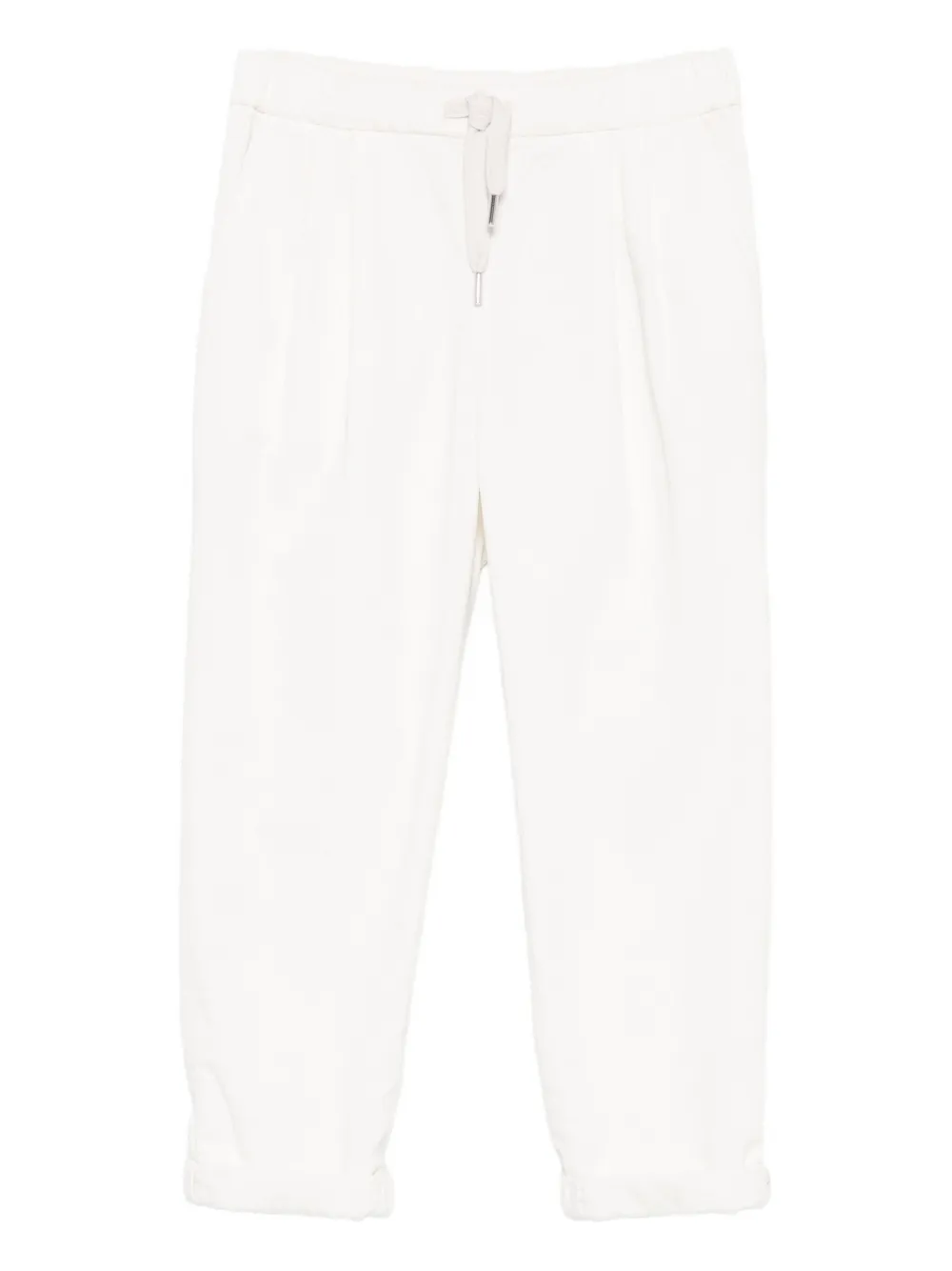 Brunello Cucinelli Kids pantalon à lien de resserrage - Blanc Brunello Cucinelli Kids pantalon à lien de resserrage - Blanc