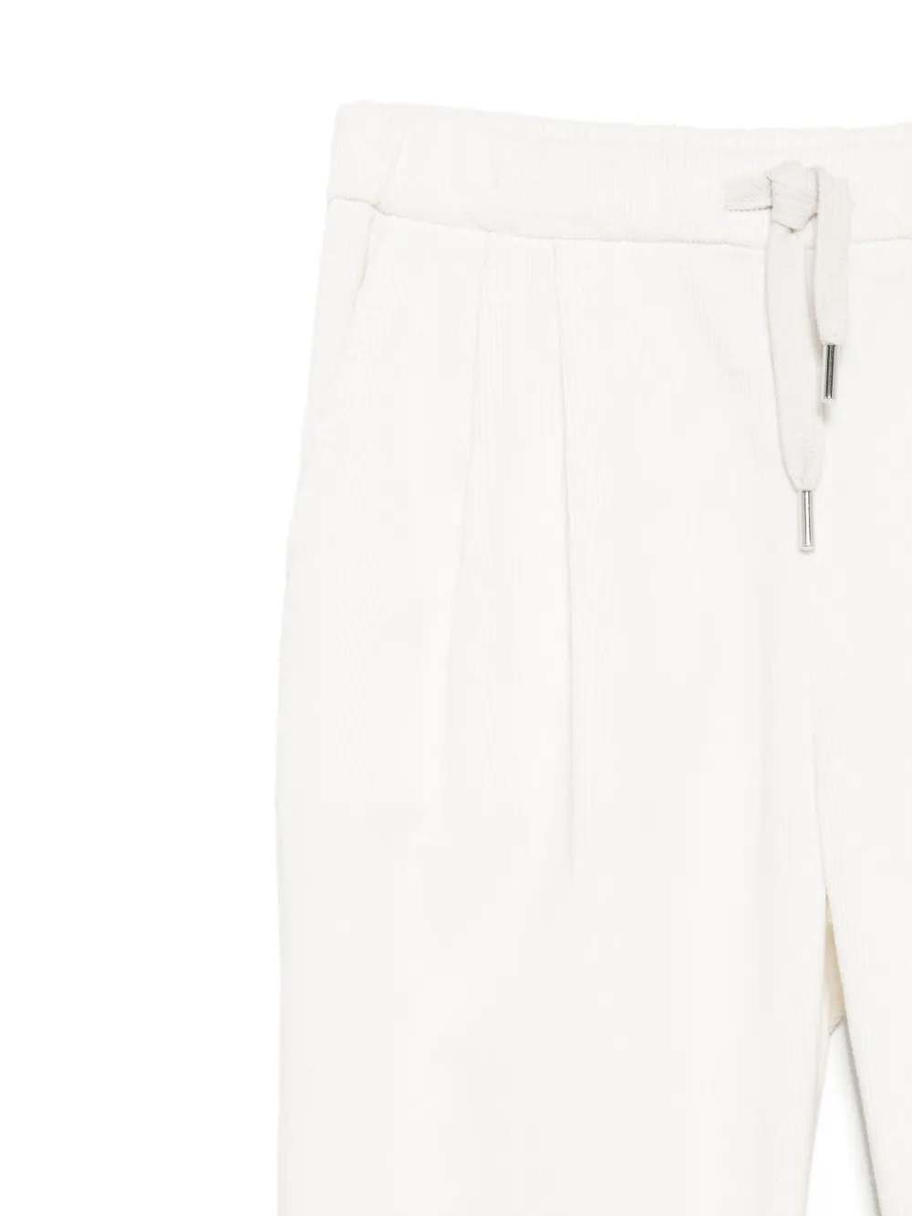 Brunello Cucinelli Kids Broek met trekkoord en pijldetail Wit