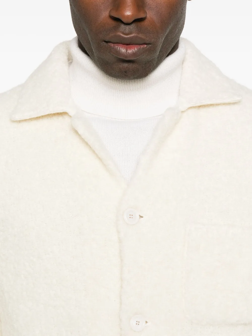 Lardini Buttoned Patch-pocket Cardigan In White